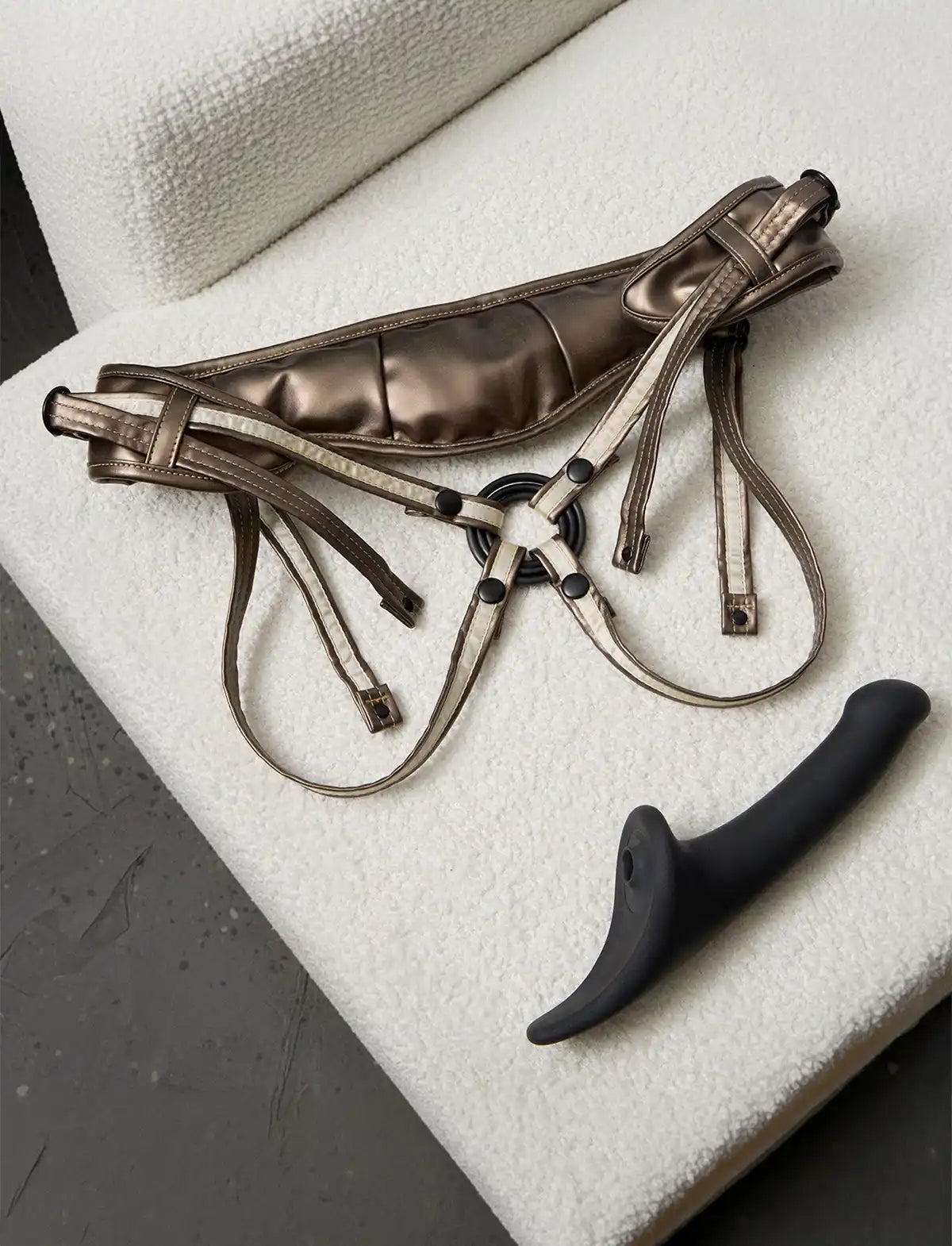 Multi-orgasm semi-realistic Strap-on-Me dildo in black with lifelike texture and ergonomic design for versatile and comfortable use
