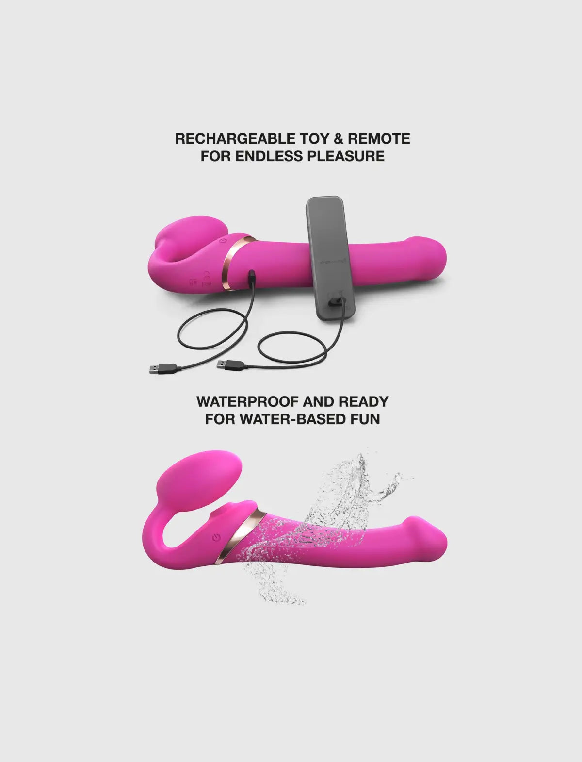 Strap-On Multi Orgasm ferngesteuert – 3 Motoren – batteriebetriebene Fernbedienung